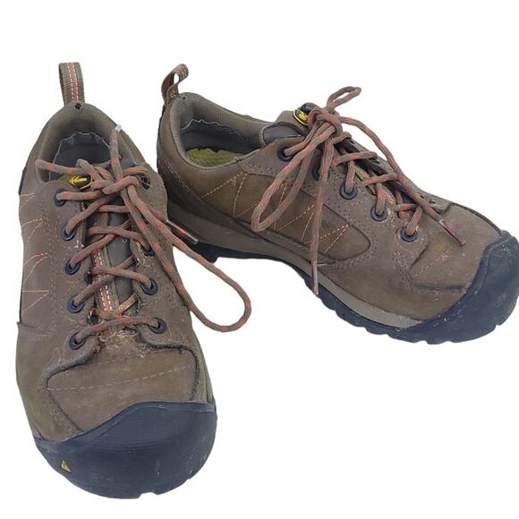 Keen Low Profile Leather Work Boots Size 6 Women Brown, (Steel toe?) Lace Up - Picture 1 of 7